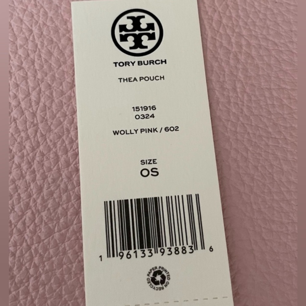 New Tory Burch Thea large leather pouch clutch pink - Picture 10 of 10